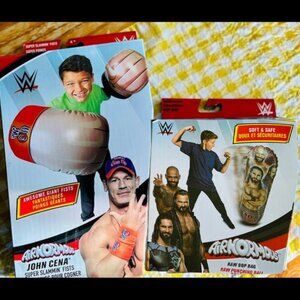 Bundle of 2 WWE AIRNORMOUS INFLATABLE SMACKDOWN BOP PUNCHING BAG/GIANT FISTS NEW